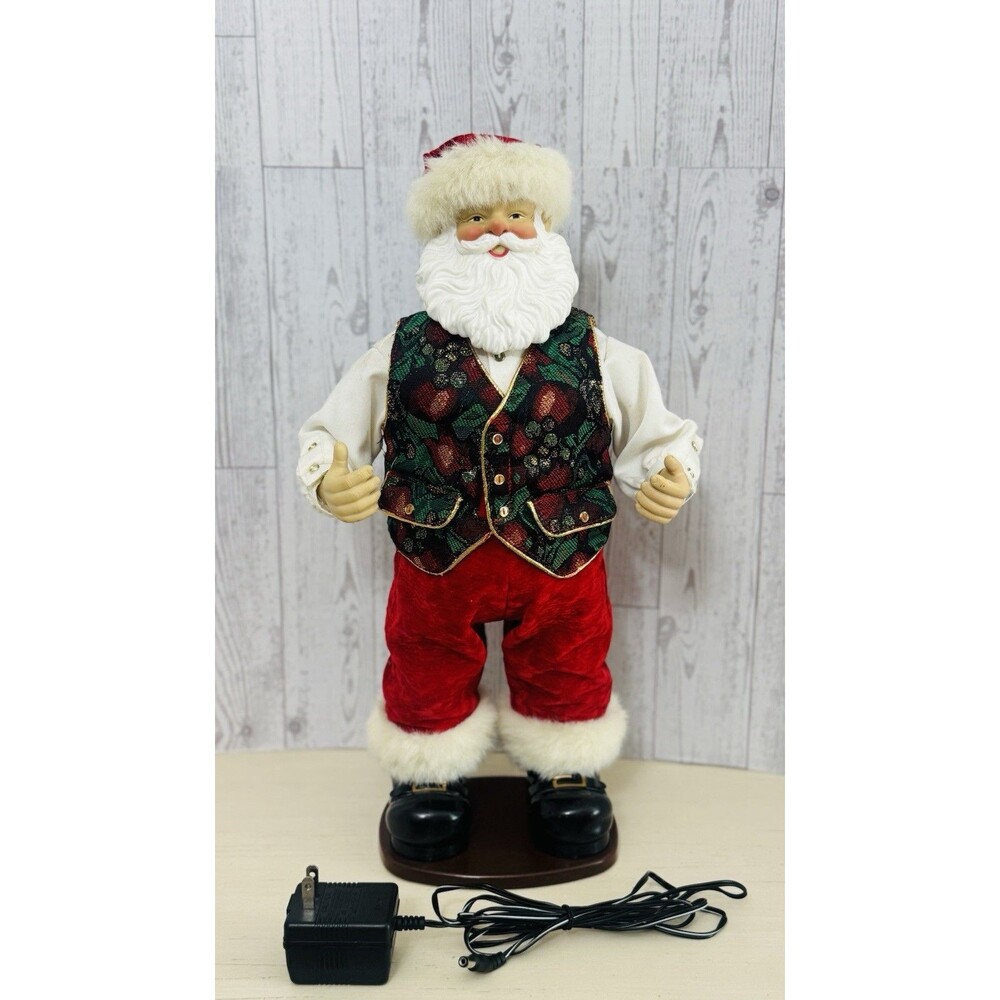 1999 Christmas Fantasy Dancing Santa Rocking Around 17” Tested